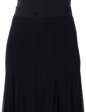 GIVENCHY Elegant Asymmetric Pleated Tulle Midi Skirt