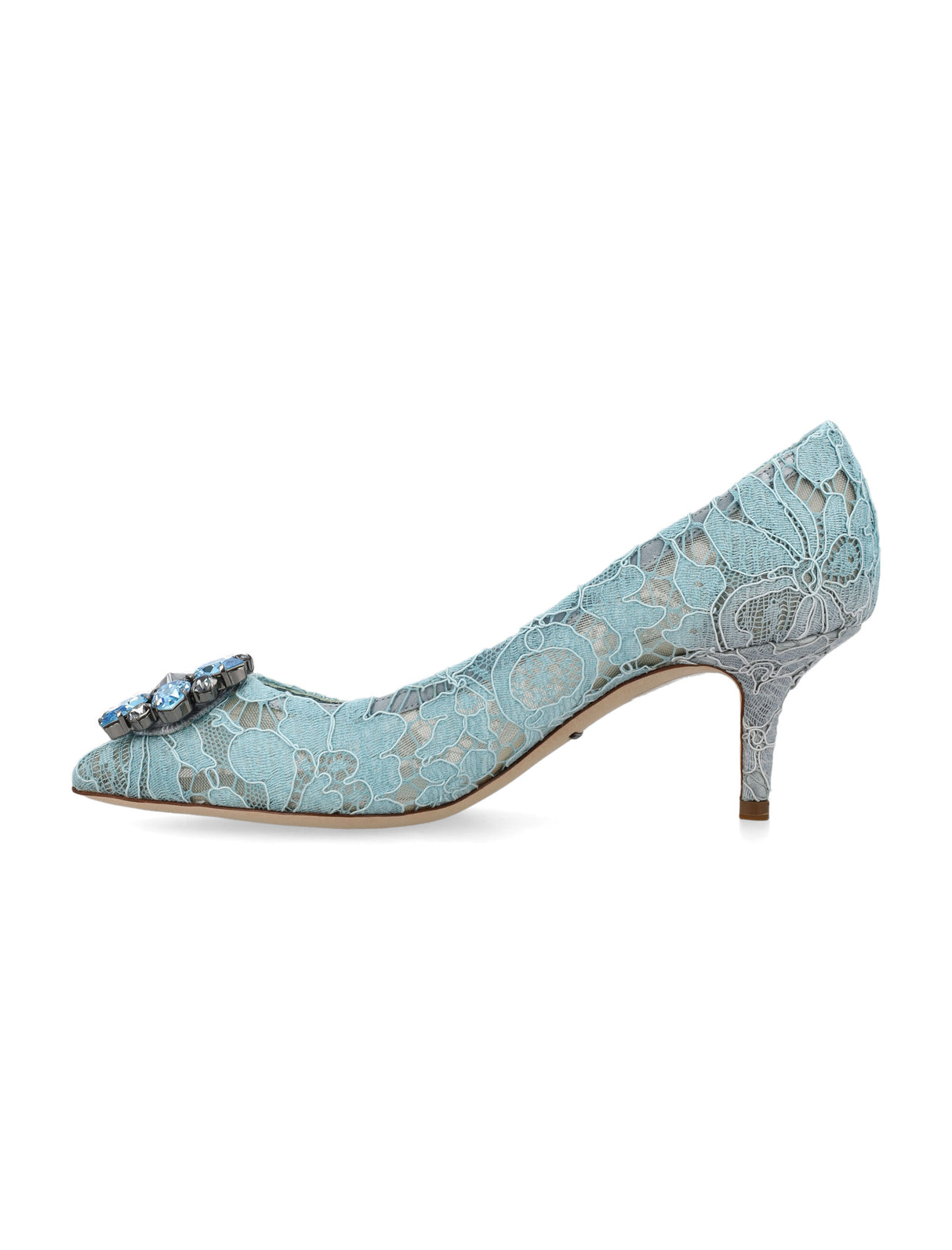 DOLCE & GABBANA Elegant Crystal-Embellished Lace Pumps