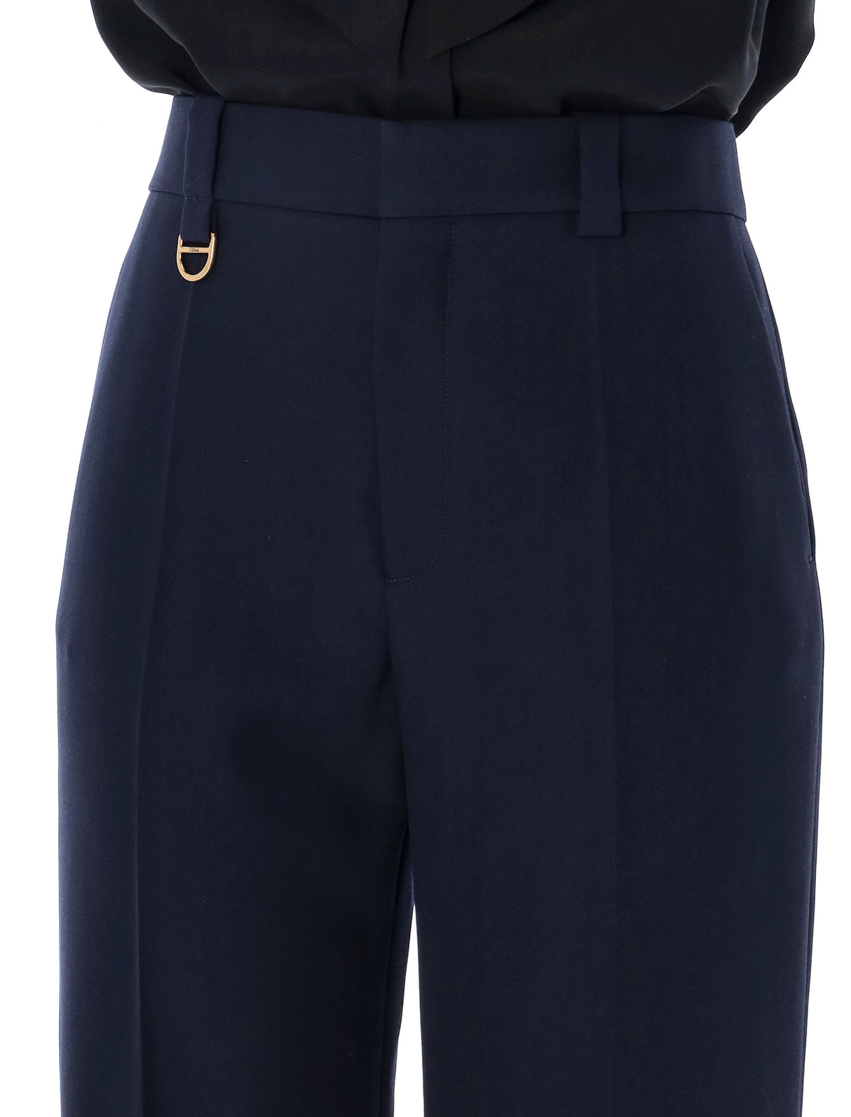 CHLOÉ Elegant High-Waisted Wide-Leg Wool Pants