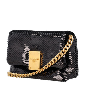 BALMAIN Glamorous Mini Sequin Evening Bag with Gold-Tone Accents