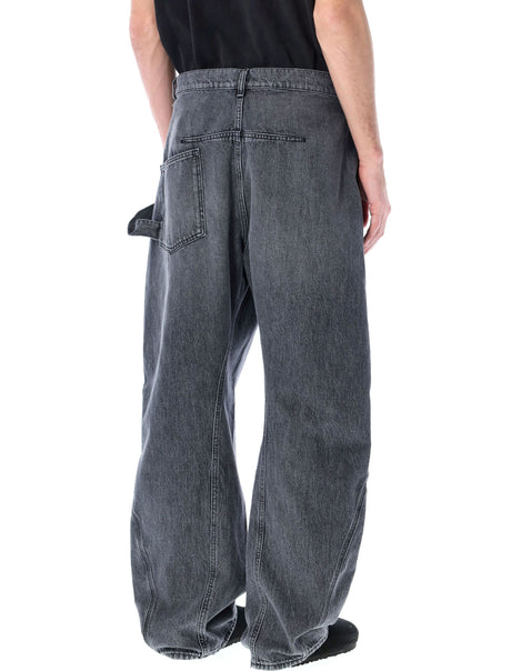 JW ANDERSON Twisted Grey Denim Workwear Pants