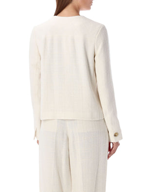 A.P.C. Chic Ecru Textured Cropped Jacket