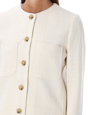 A.P.C. Chic Ecru Textured Cropped Jacket