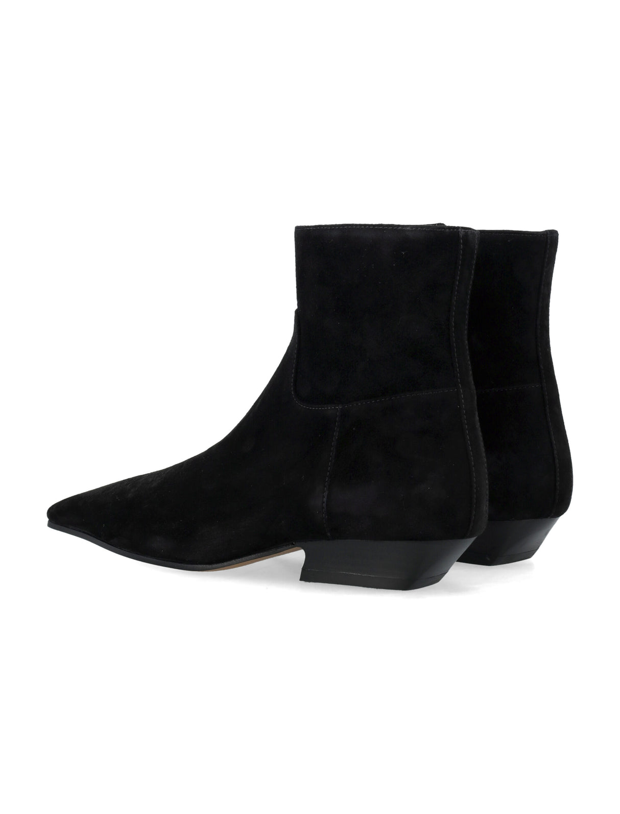 KHAITE Elegant Black Suede Ankle Boots