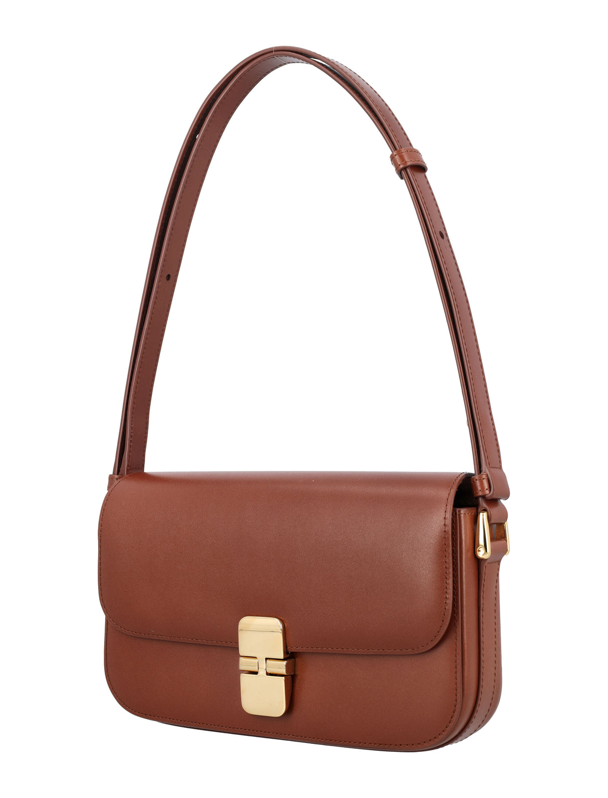 A.P.C. Elegant Leather Mini Baguette Handbag, 14x24.5x5 cm