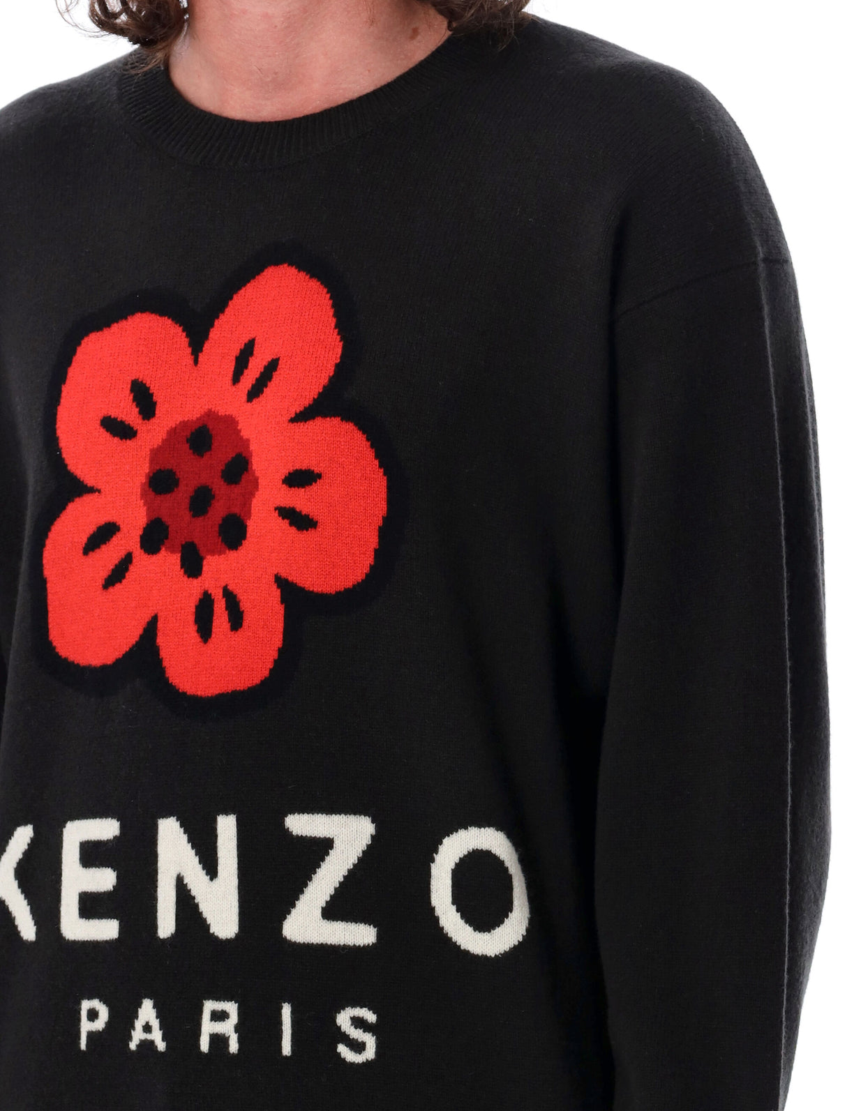 KENZO Bold Flower Motif Knit Jumper - Regular Fit, Size L