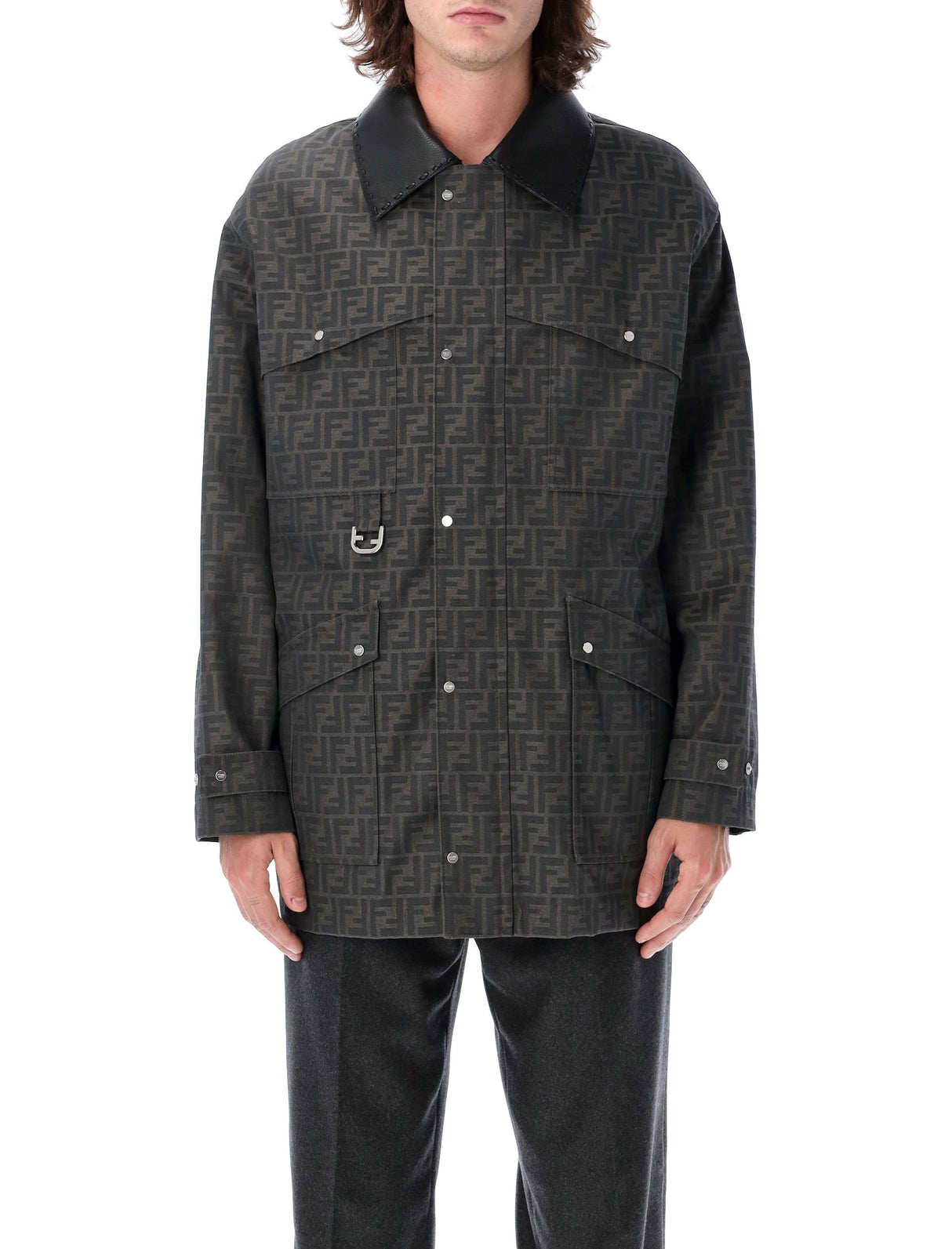 FENDI Waxed FF Jacquard Blouson - Size 50