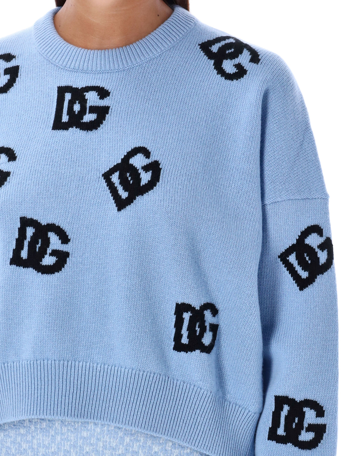 DOLCE & GABBANA Chic Cropped Logo Sweater