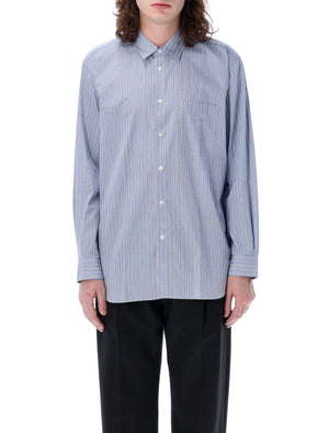 COMME DES GARÇONS SHIRT Men's Regular Fit Striped Shirt with Pointed Collar - Size L