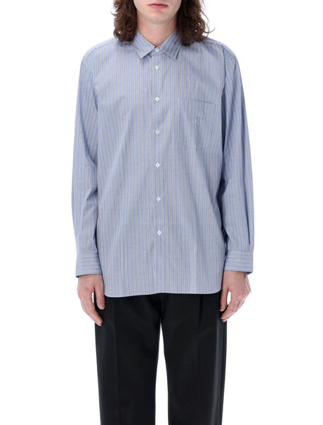 COMME DES GARÇONS SHIRT Men's Regular Fit Striped Shirt with Pointed Collar - Size L