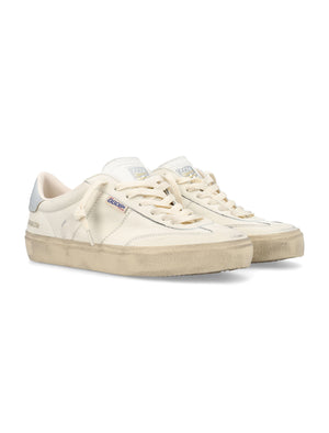 GOLDEN GOOSE Soul-Star Luxury Leather Sneakers in White and Silver