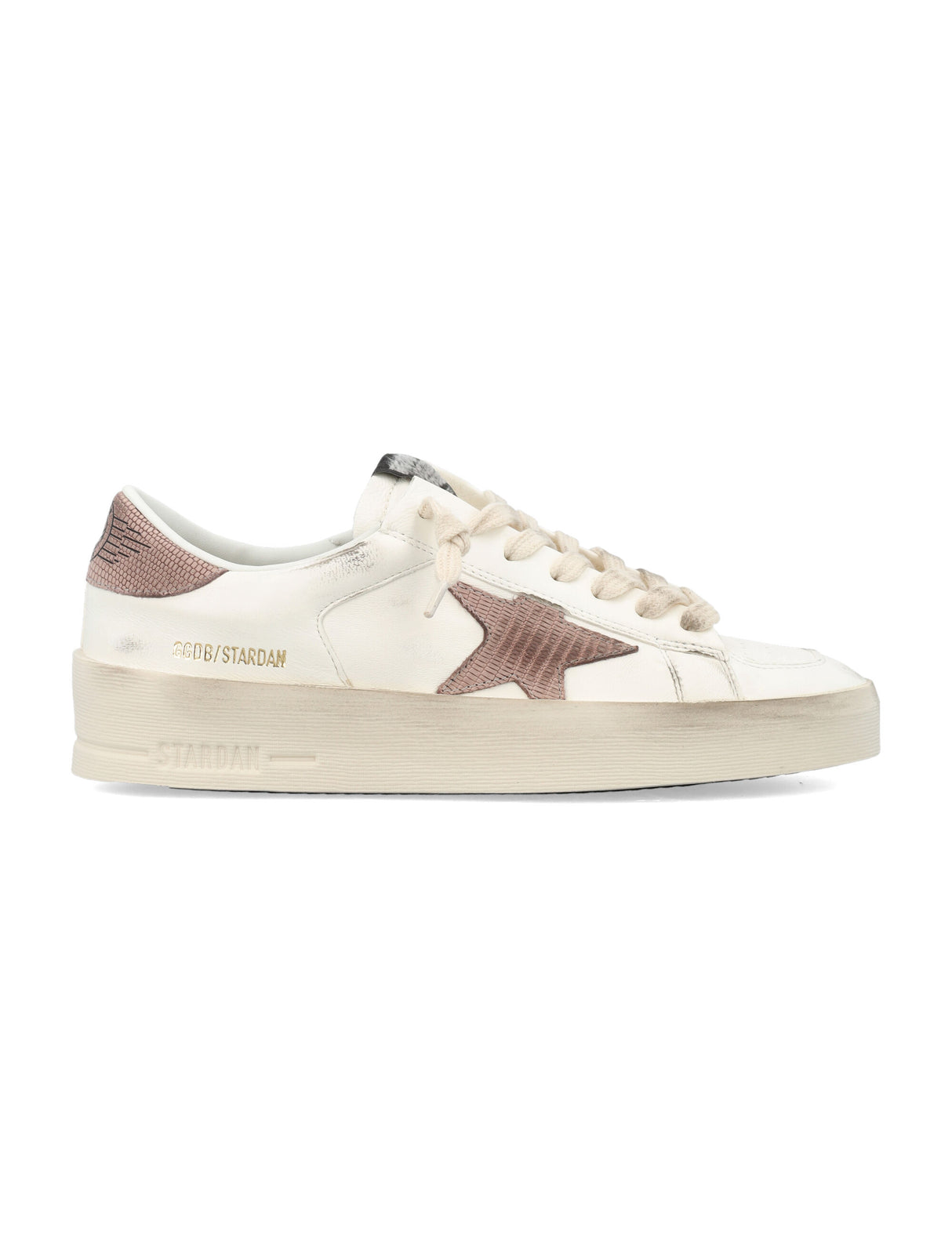 GOLDEN GOOSE Distressed Pink Star Sneakers for Women