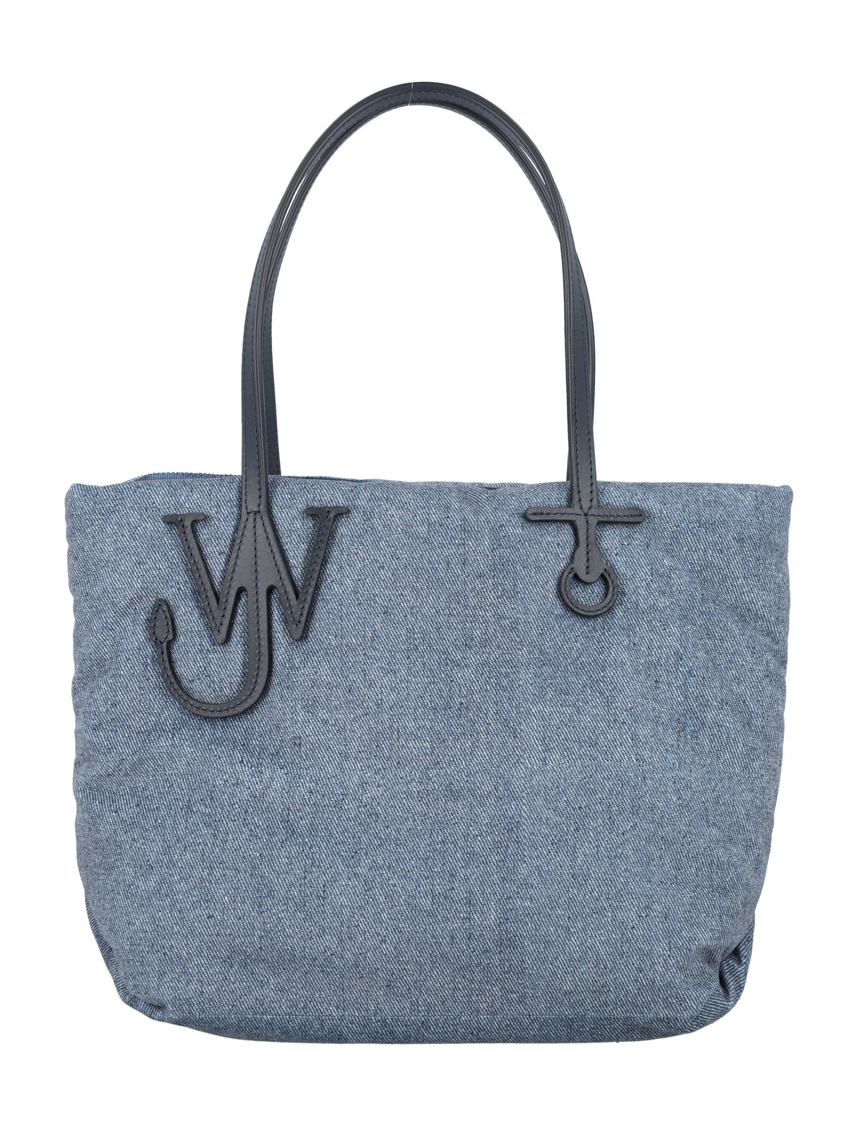 JW ANDERSON Mini Anchor Denim Tote Bag with Leather Straps - 27x33x10.5 cm