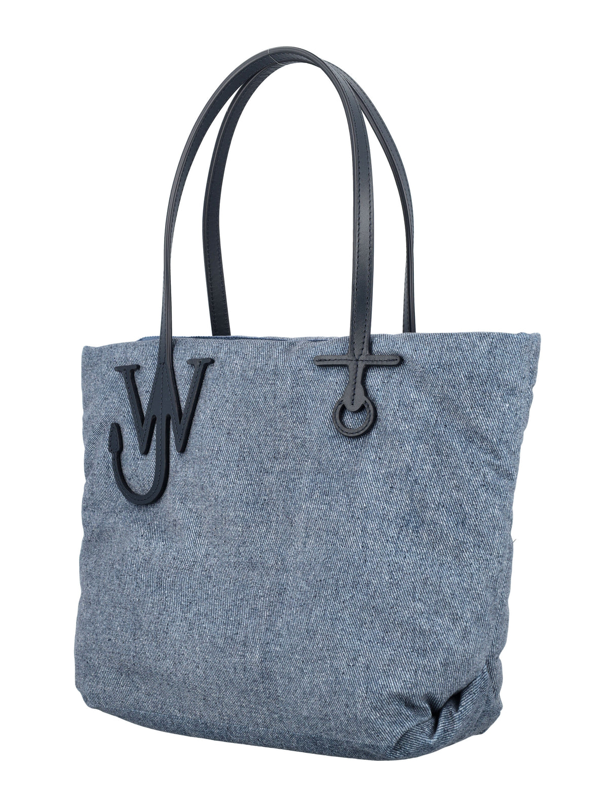 JW ANDERSON Mini Anchor Denim Tote Bag with Leather Straps - 27x33x10.5 cm