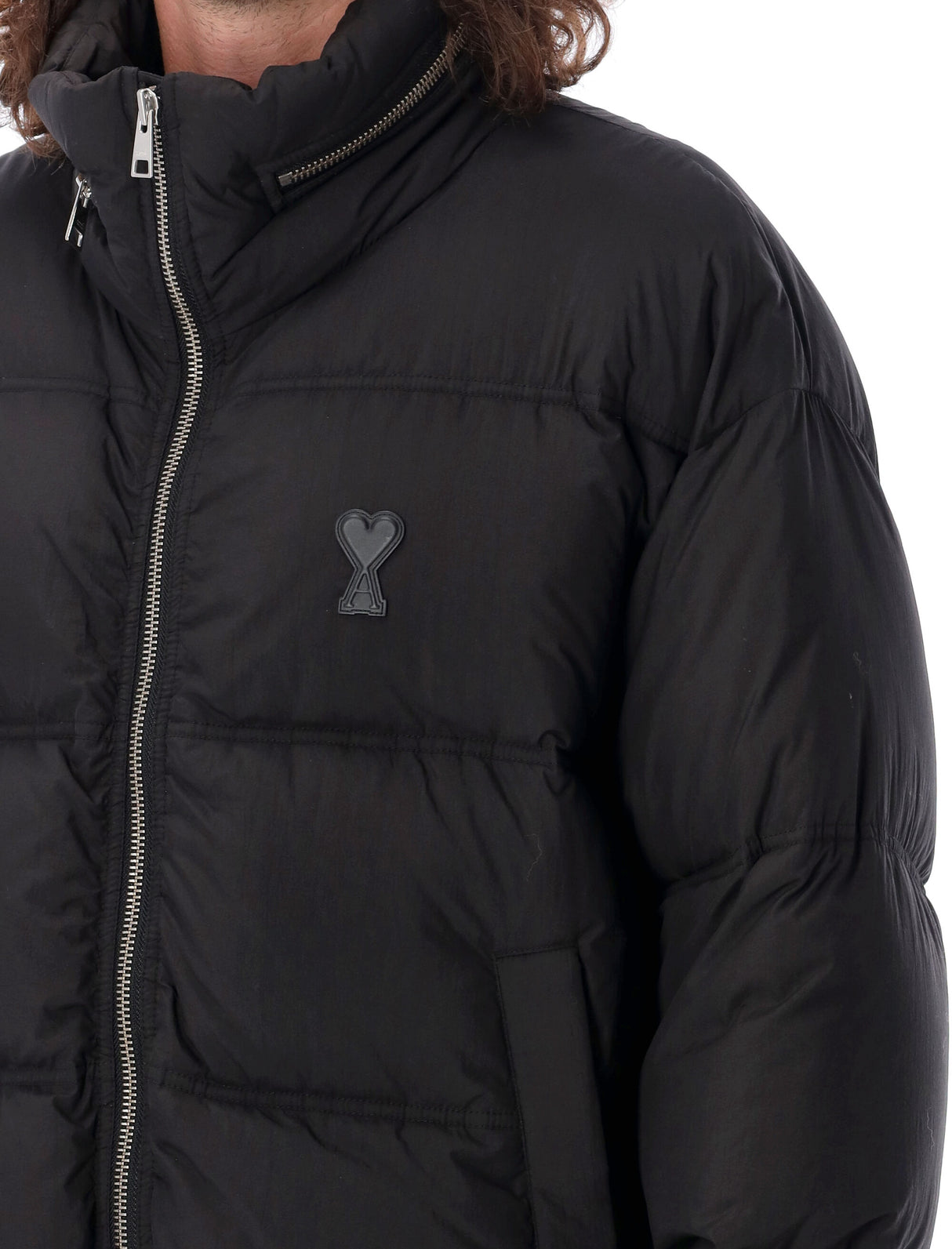 AMI PARIS Men's Relaxed Fit Logo Puffer Jacket