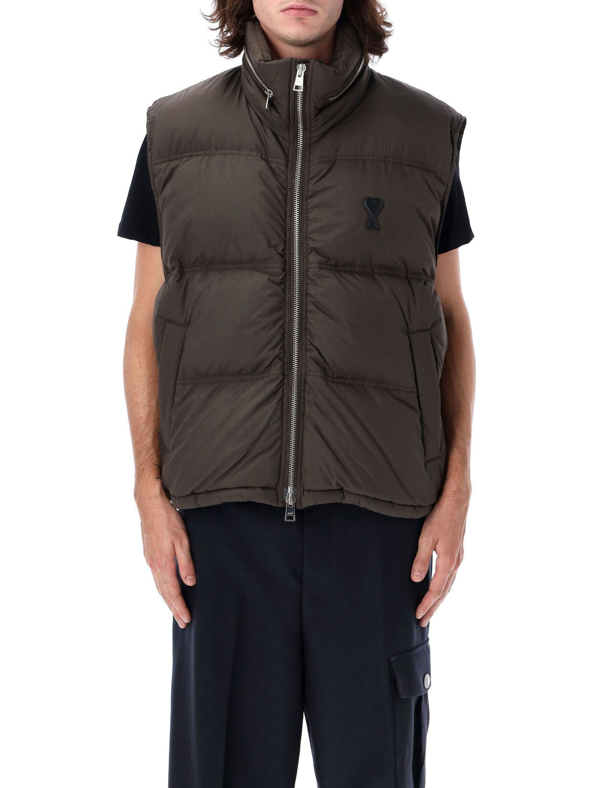 AMI PARIS Classic Puffer Vest for Men - Regular Fit