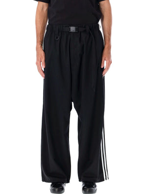 Y-3 Relaxed Wide-Leg Wool Track Pants - Size L