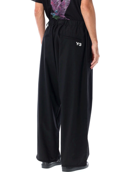 Y-3 Relaxed Wide-Leg Wool Track Pants - Size L