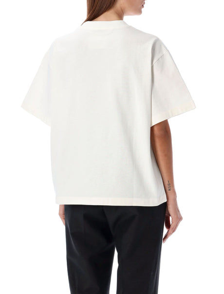 JIL SANDER Minimalist White Cotton Logo Tee