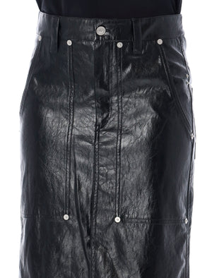 ISABEL MARANT ETOILE Chic Patent Midi Skirt with Stitch Detail