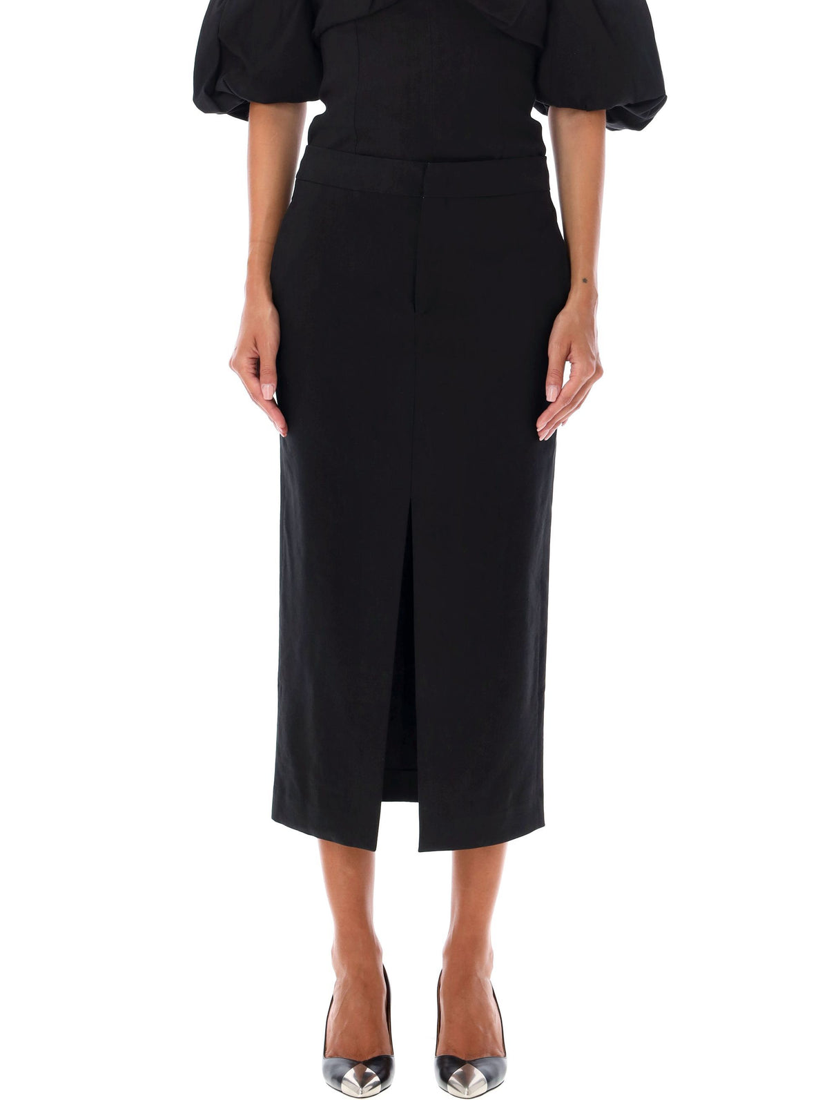 ISABEL MARANT Elegant High-Waisted Midi Skirt with Front Slit