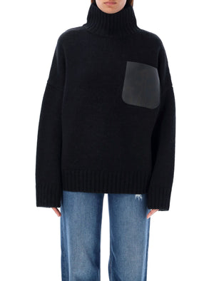 JW ANDERSON High Neck Leather Patch Jumper