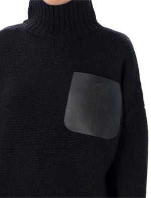 JW ANDERSON High Neck Leather Patch Jumper