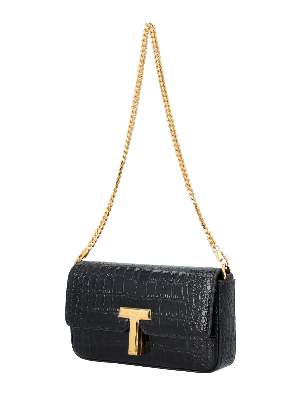 TOM FORD Elegant Wallis Mini Handbag with Croc-Embossed Leather