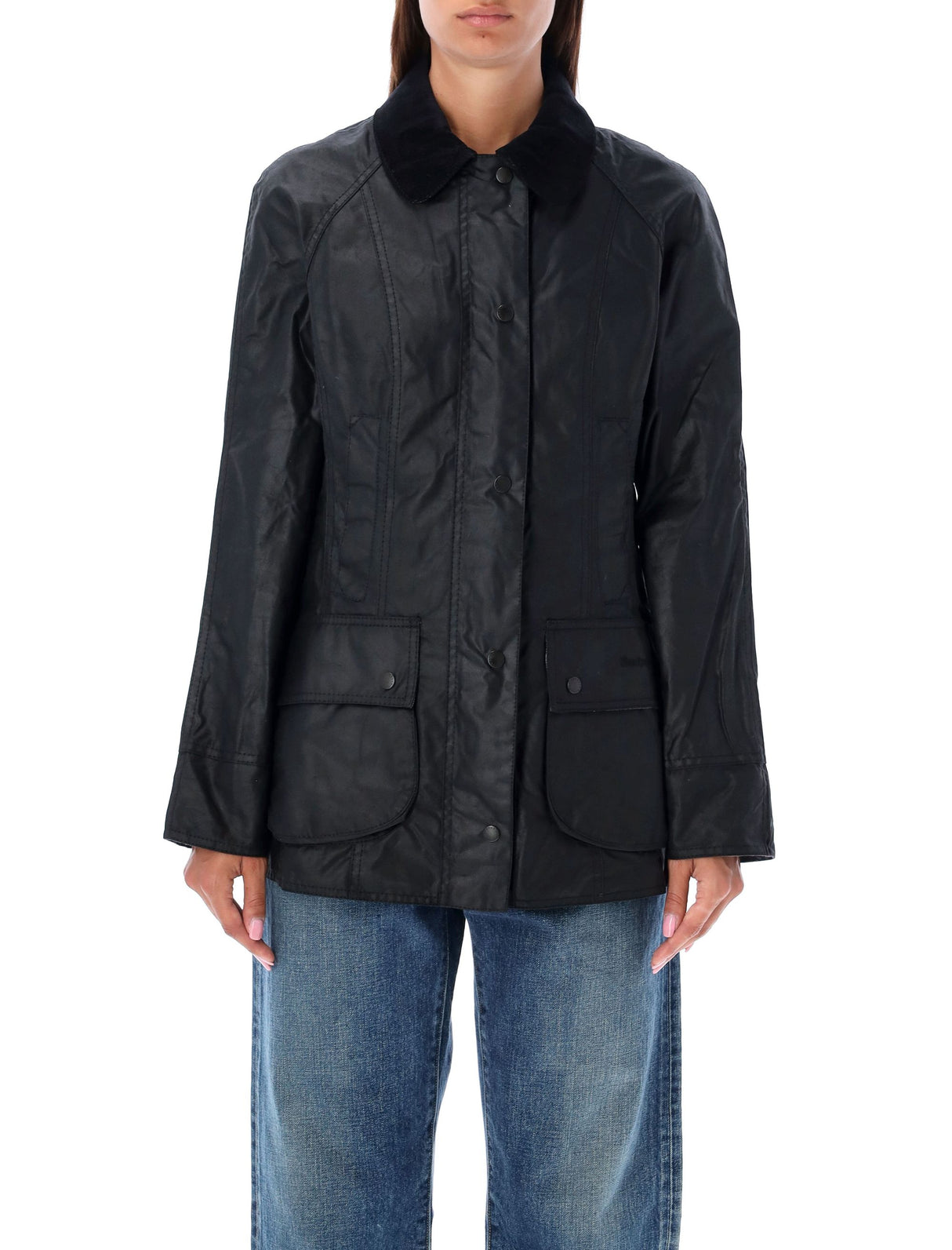 BARBOUR Classic Wax Jacket with Tartan Lining - Black