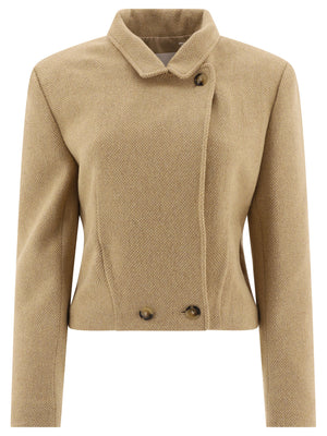 ISABEL MARANT ETOILE Cassidy Beige Short Wool Blend Jacket