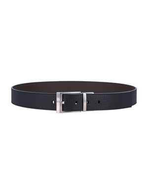 BALLY Textured Pebbled Leather Belt - 4.5cm Wide