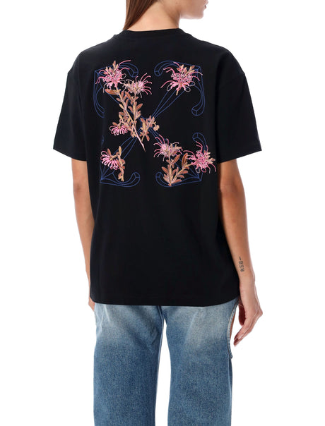 OFF-WHITE Pink Floral Arrow Cotton Tee