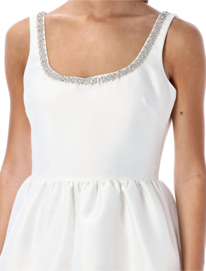 SELF-PORTRAIT Dazzling White Diamante Mini Dress