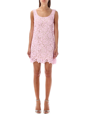 SELF-PORTRAIT Chic Floral Lace Mini Dress in Pink