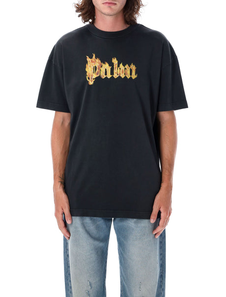 PALM ANGELS Flaming Logo Graphic Tee