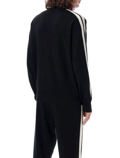 PALM ANGELS Men's Elite Knit Track Jacket with Stripe Detail