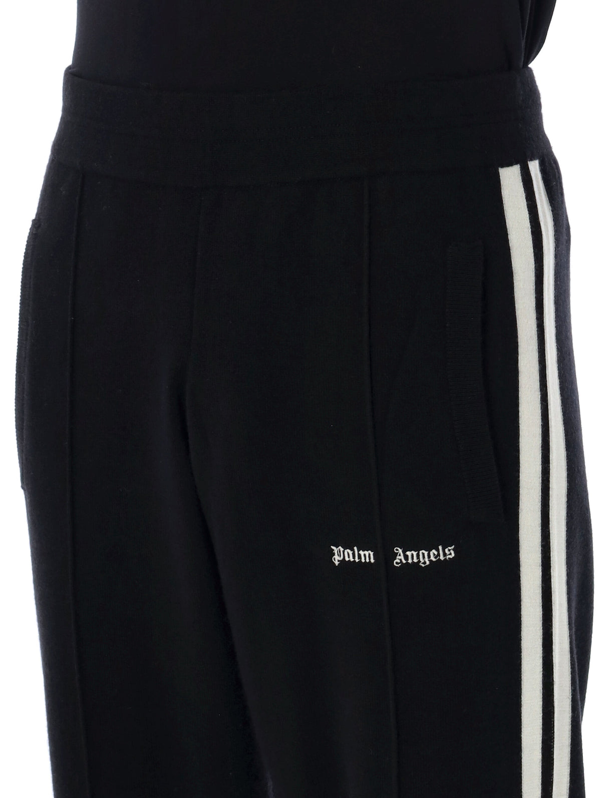 PALM ANGELS Luxury Knit Joggers with Side Stripe - L Size