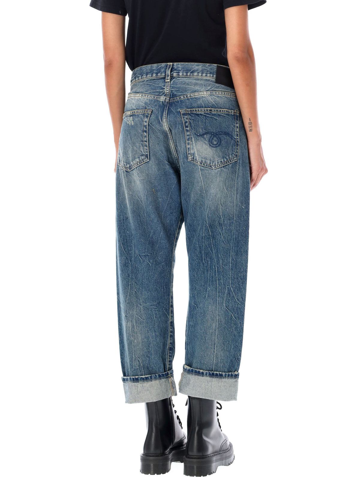 R13 Crossover Distressed Denim Jeans