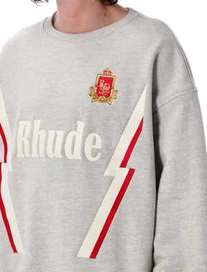 RHUDE Heavyweight Lightning Crewneck Sweatshirt - L