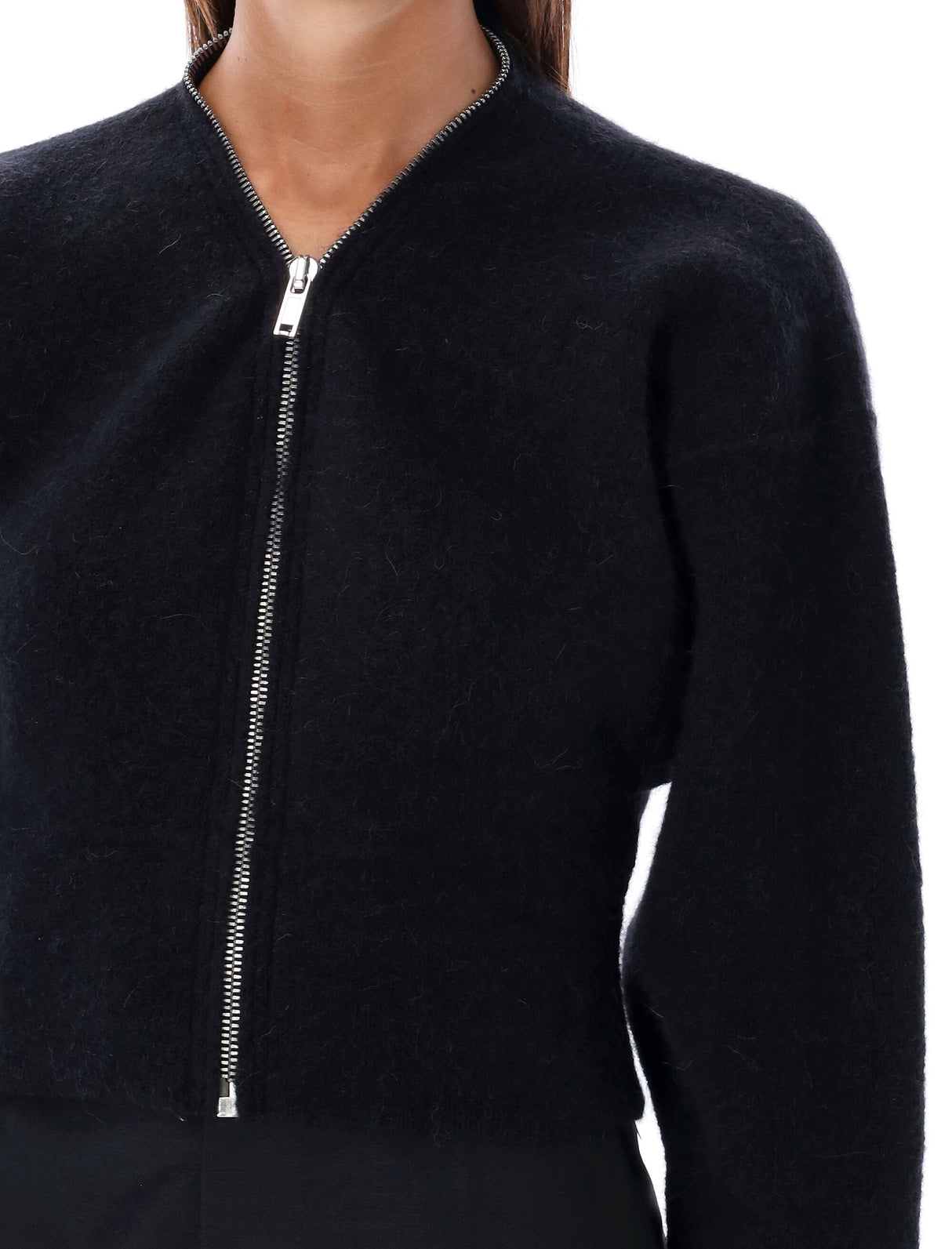 RICK OWENS Cropped Batwing Zip Cardigan