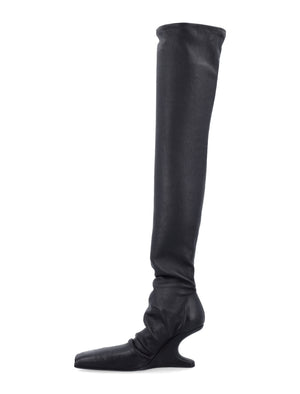 RICK OWENS Elevated Edge Thigh-High Leather Boots