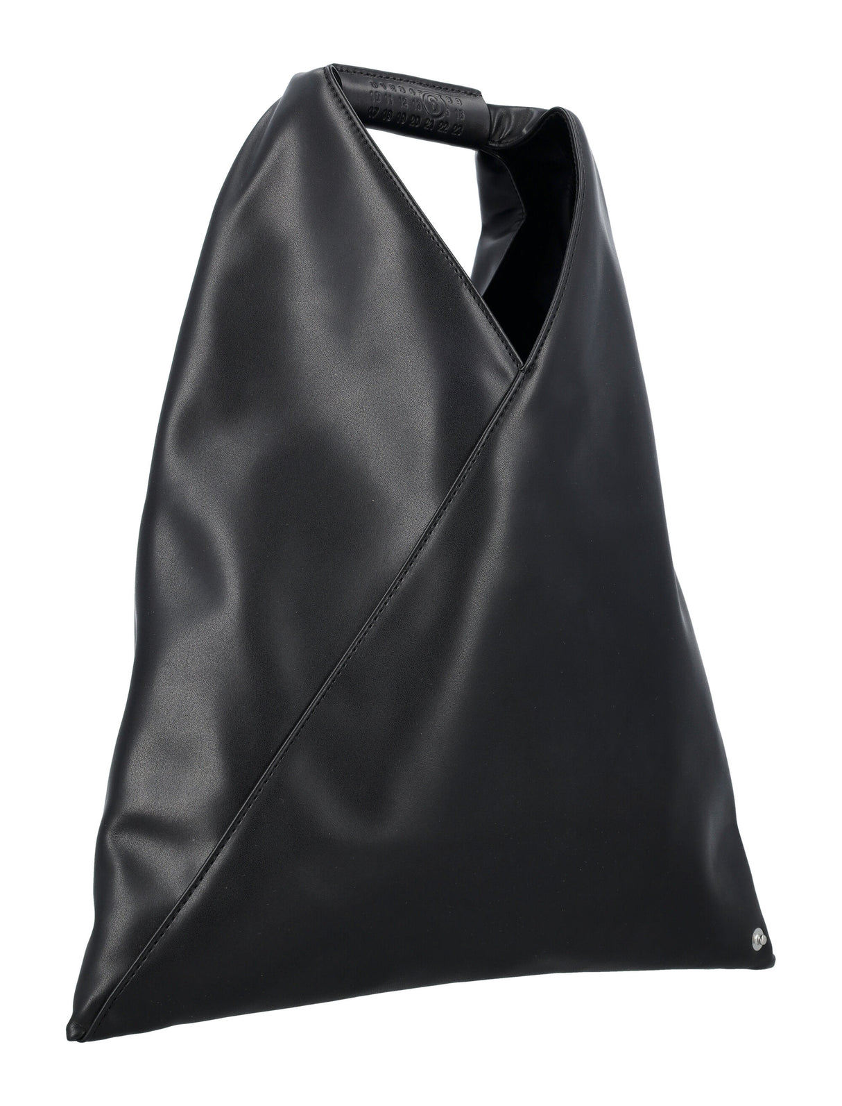 MM6 MAISON MARGIELA Mini Triangular Faux Leather Handbag in Black