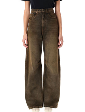 MM6 MAISON MARGIELA High-Waisted Wide Leg Denim Trousers - Size 26