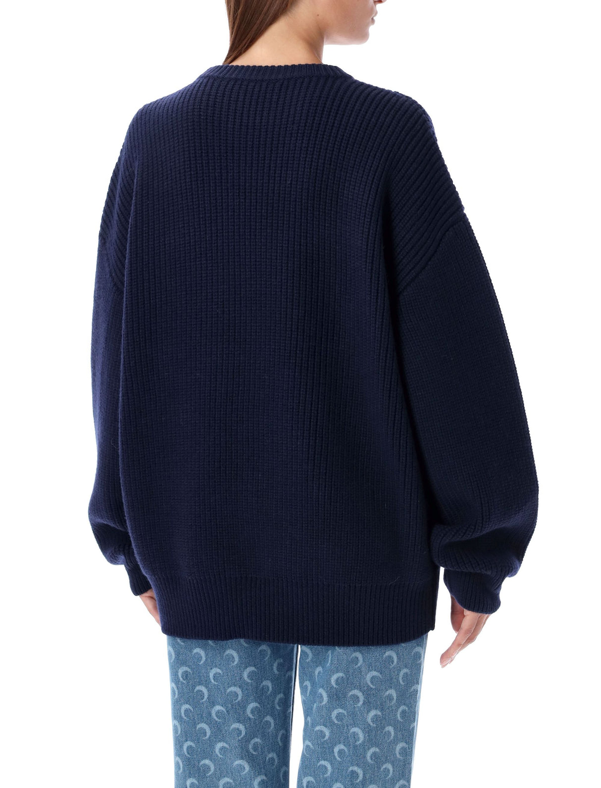 MARINE SERRE Oversized Fisherman Crew Neck Sweater