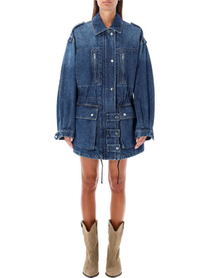 ISABEL MARANT ETOILE Chic Mini Denim Jacket in Blue