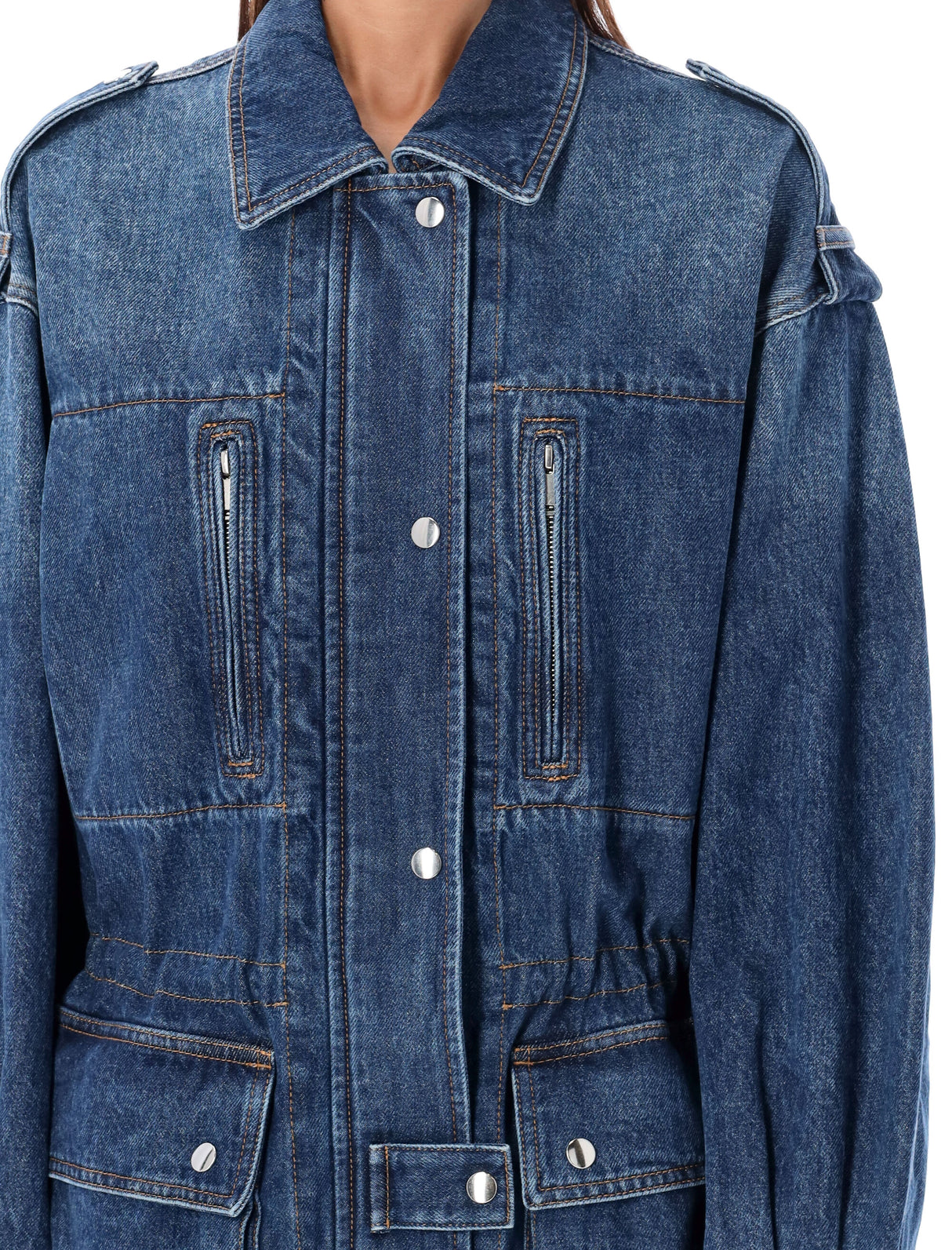 ISABEL MARANT ETOILE Chic Mini Denim Jacket in Blue