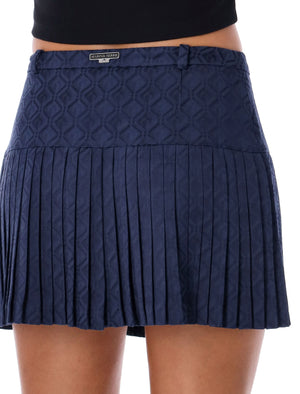 MARINE SERRE Diamond-Pattern Pleated Mini Skirt