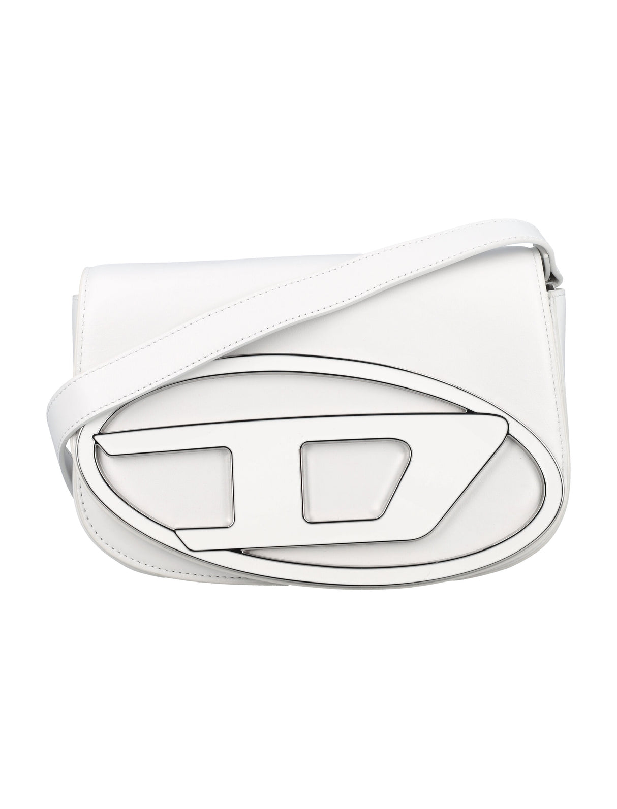 DIESEL Chic Mini Shoulder Handbag in White Leather