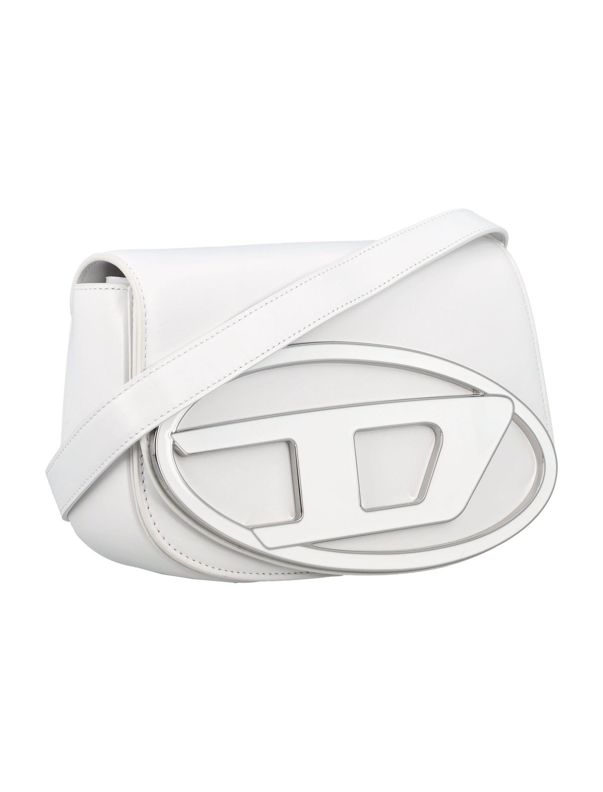 DIESEL Chic Mini Shoulder Handbag in White Leather