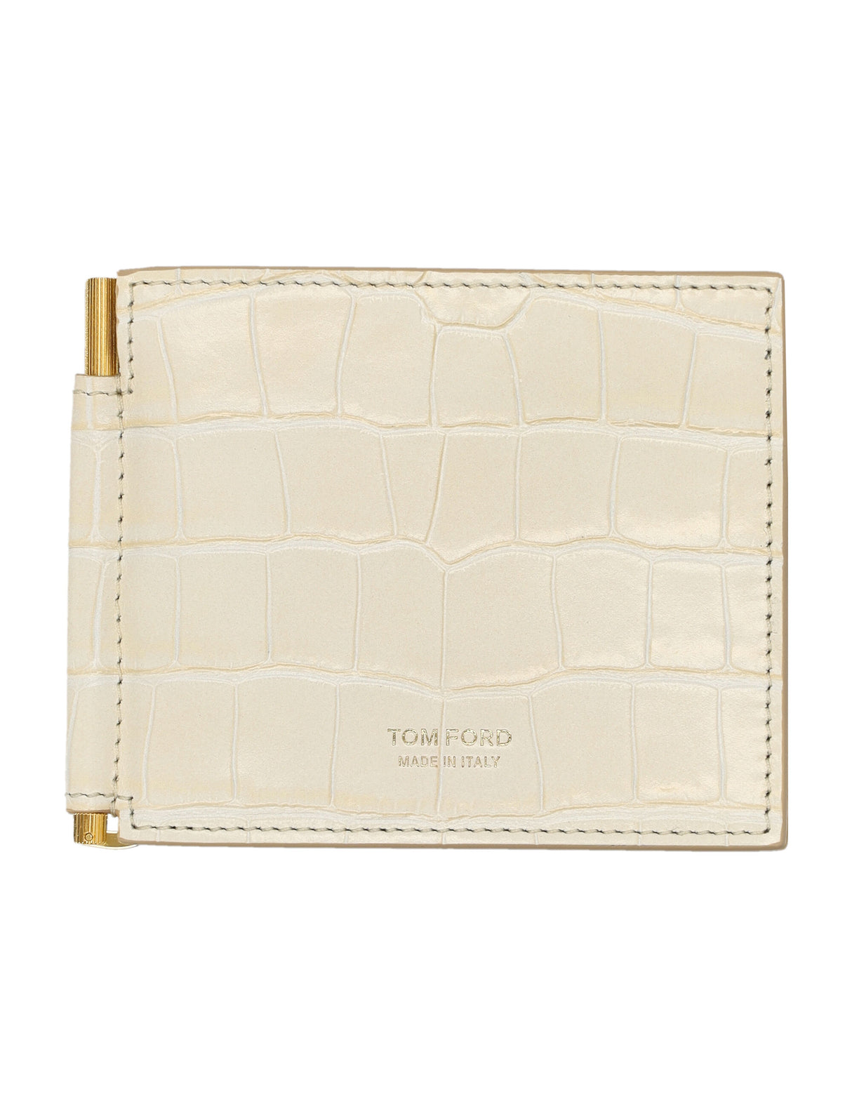 TOM FORD Luxurious Croc-Embossed Leather Money Clip Wallet 9x12cm